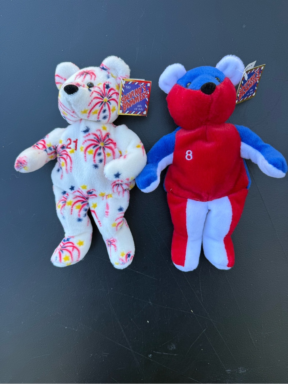 VTG Sosa #21 & Ripken Jr #8 July Fourth Salvino Bammers Beanie Bear Plush